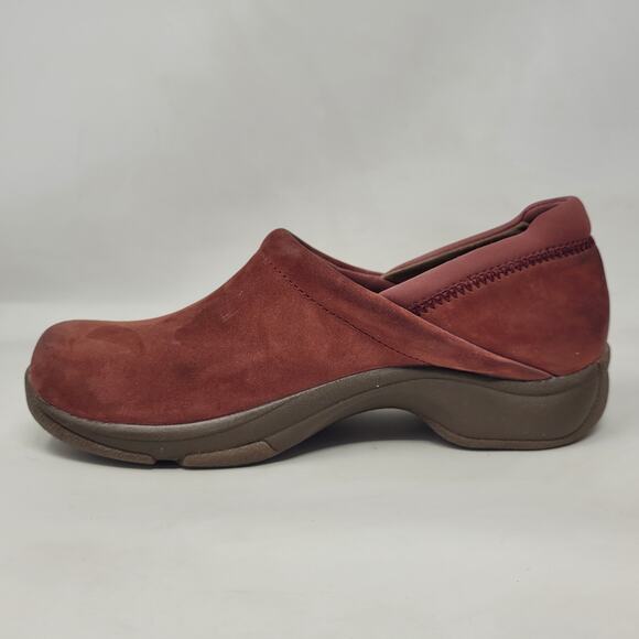 Dansko Clogs EU38 US8 Red Suede Maroon Wedge Professional Slip On 5403887800 - Picture 7 of 11
